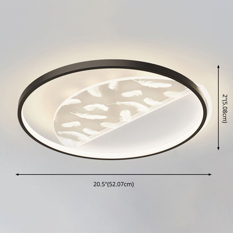 Aluminium Black LED Mont semi-chasseur dans le plafond intérieur de style concis moderne avec une teinte acrylique