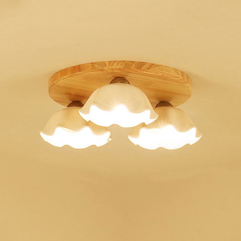 Ripples Shape Flush Mount Modern Style Ceramic 3/5/ Lights Flush Ceiling Light in White
