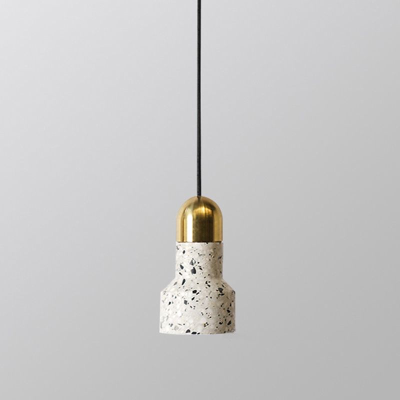 Terrazzo Small Pendant Lamp Nordic Style 1 Head Suspension Light for Dining Room