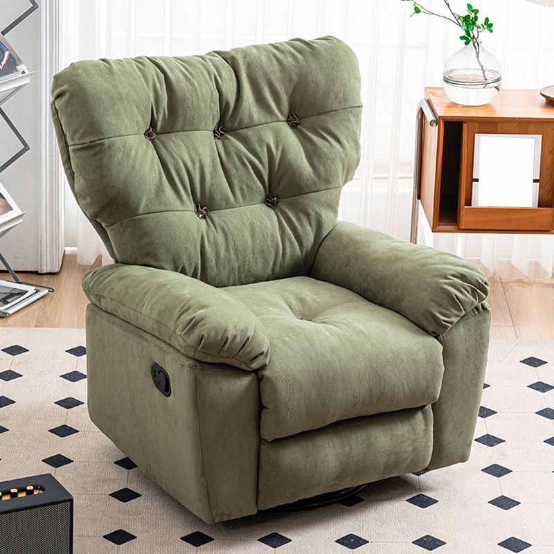 Swivel Rocker Standard Recliner Solid Color Tufted Back Recliner Chair