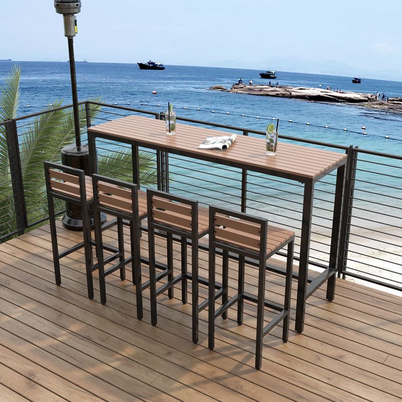 Industrial Artificial Wood Bistro Table Set 1/5 Pieces Counter Table Set for Outdoor