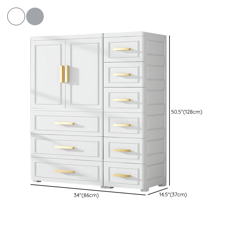 Contemporary Style Plastic Armoire Cabinet Bedroom Youth Armoire