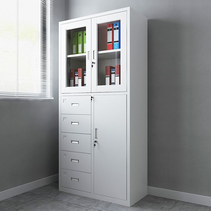 Modern White Filing Cabinet Lock Storage for Home and Office