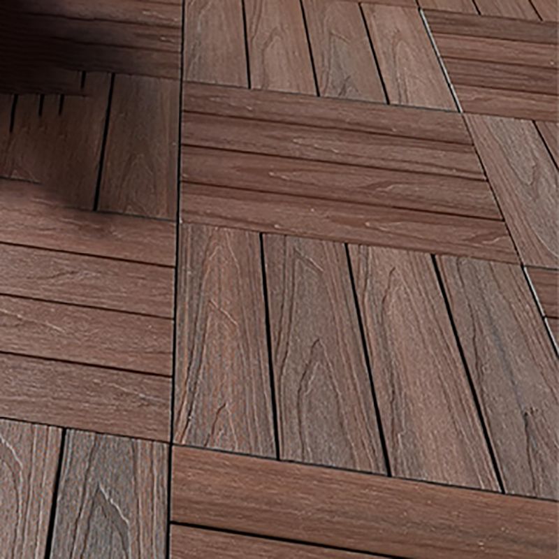 Engineered Square Flooring Tiles Water Resistant Interlocking for Patio Garden