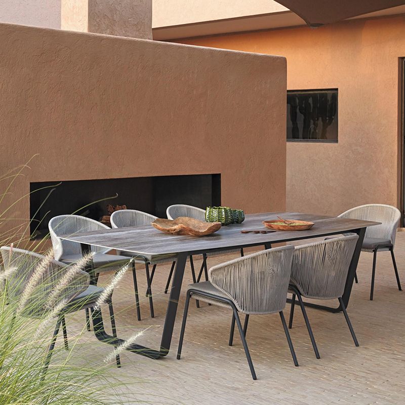 Contemporary with Cushion Dining Chairs Metal Patio Dining Side Chair