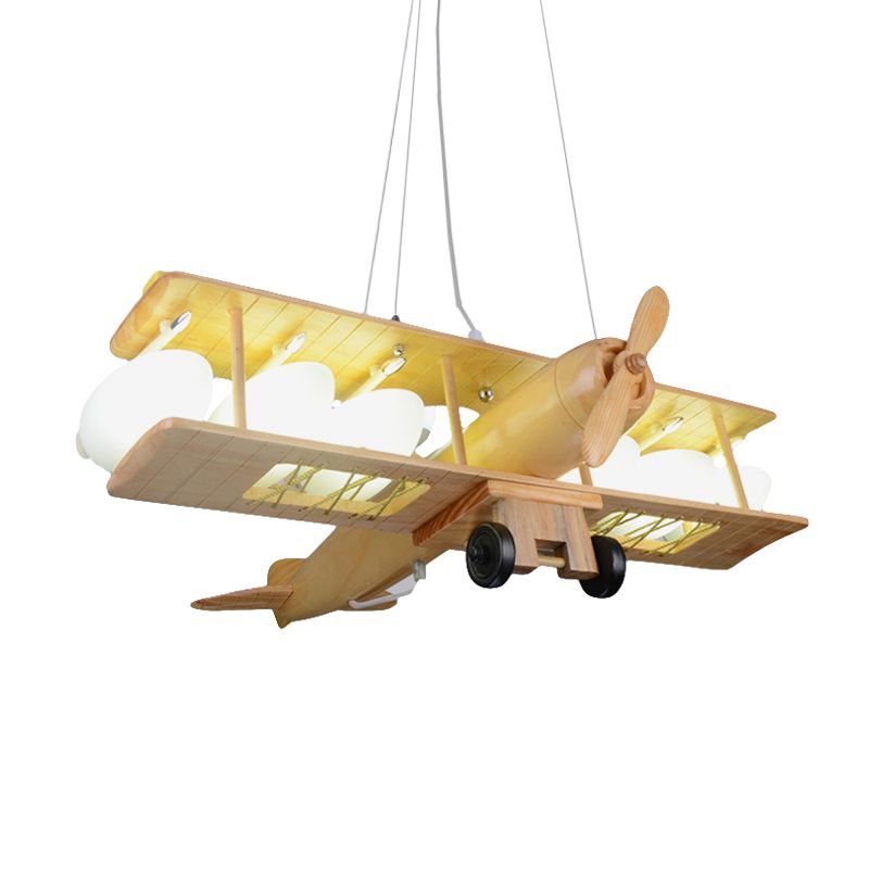 Noordse stijl beige hanglamp licht glidervormig houthangend licht voor de kleuterschool