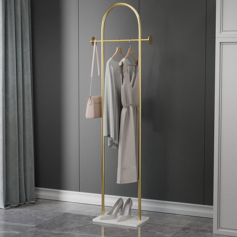 Glam Coat Rack Free Standing Coat Hook Metal Hall Stand with Slate Base