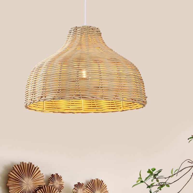 Copertina di copertura POPER LIGHTRO RATTAN 1 BULB ASIAN STIONE LAMONE APPUGGIO