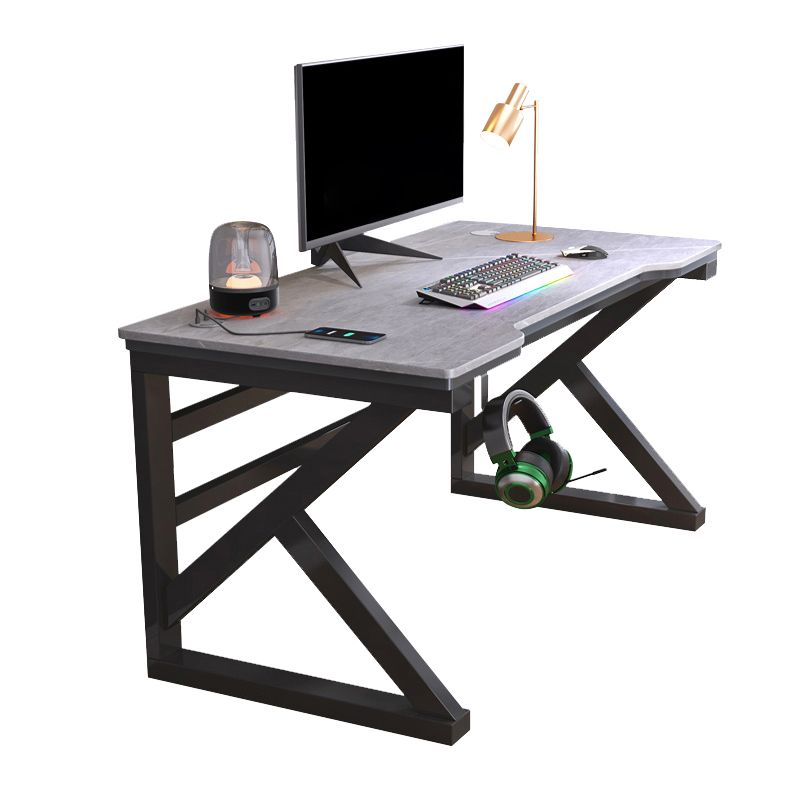 Industrial Stone Office Desk 23.62-inch Wide Sled Base Writing Desk