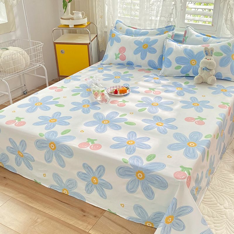 Twill Printed Bed Sheet Breathable Polyester Sheet Sets with A Pair of Pillow Cases