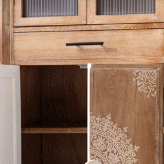 Contemporary Side Board Solid Wood Sideboard Cabinet with Doors for Dining Room