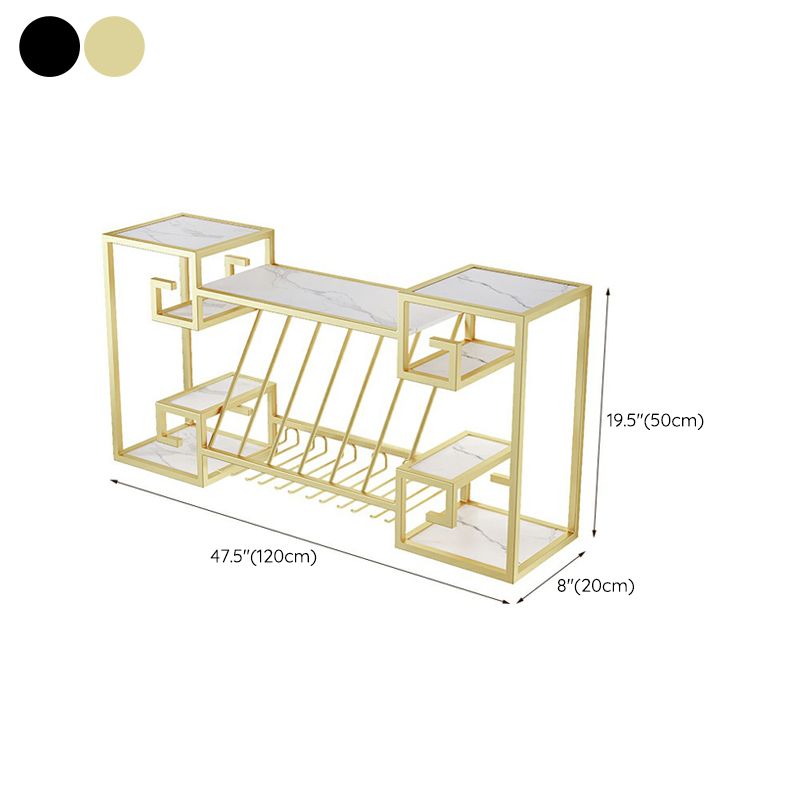 Wall Mounted Wine Rack Metal Wine Bottle & Glass Rack for Dining Room