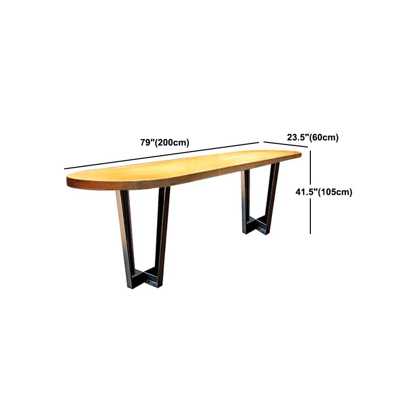 Contemporary Style Bar Table Solid Wood Sled Base Bar Dining Table