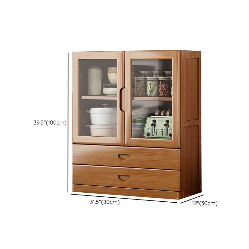 Contemporary Sideboard Table Bamboo Sideboard Cabinet with Doors for Kitchen