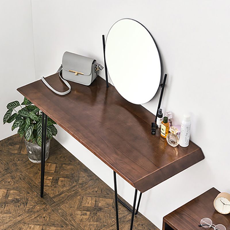 Grand Walnut Make-up Vanity 17.71" Wide Ash Vanity Tables Scandinavian