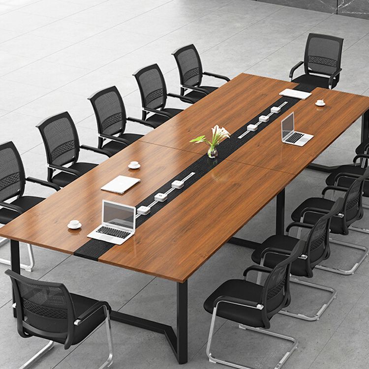 Rectangle Office Meeting Table Modern Style Wooden Writing Desk