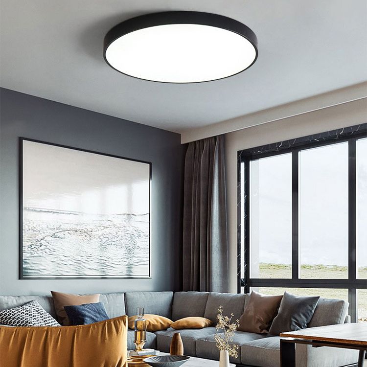 Nordic Acryl Ronde Plafond Licht Smeedijzeren Slaapkamer Flush Mount Plafond Licht