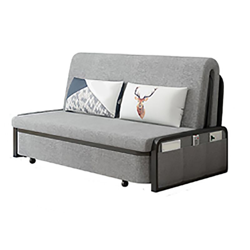 Linen Contemporary Armless Sofa Bed Foldable Convertible Sofa for Apartment,  Washable