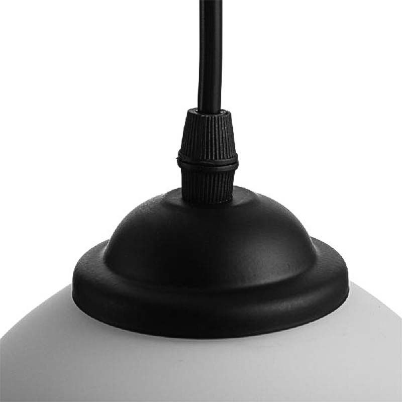 Black Orb Pendant Ceiling Light Farmhouse White Glass 1 Light Dining Room Hanging Lamp