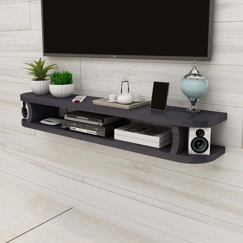 9" W Scandinavian TV Media Stand Open Shelving Wall-mounted TV Media Console