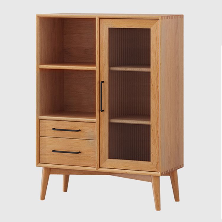 Contemporary Pine Solid Wood Sideboard 2 Drawer Side Board for Dining Room