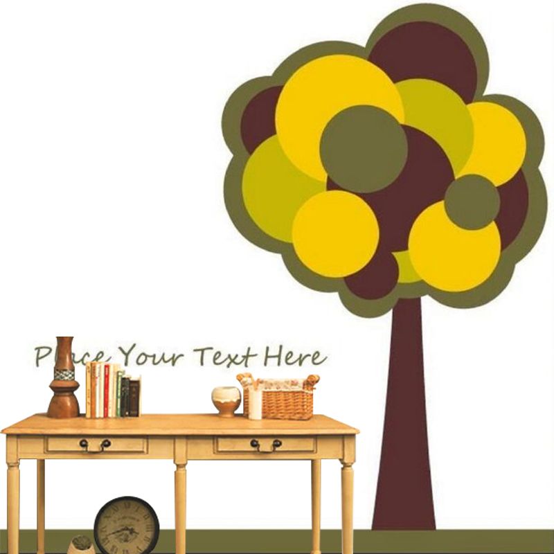 Yellow and Brown Kids Murals Extra Large Tall Tree Wall Covering for Accent Wall