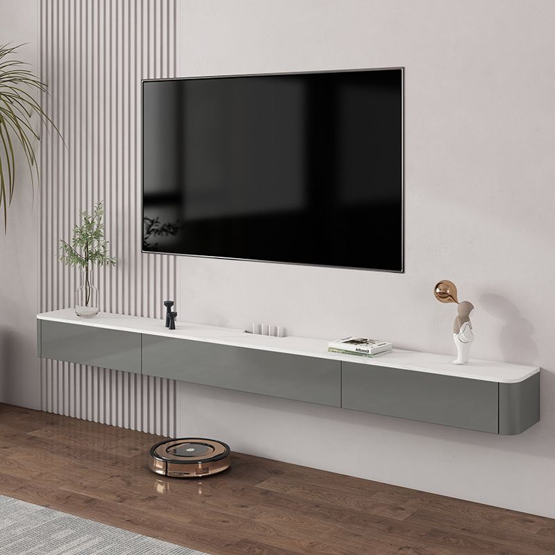 Floating TV Stand Console Enclosed Storage TV Media Console with Drawers