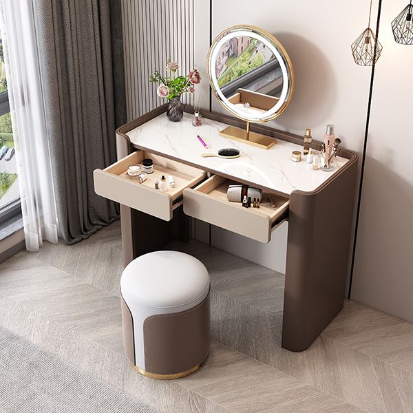 Standing Modern Lighted Mirror Vanity Dressing Table for Bedroom