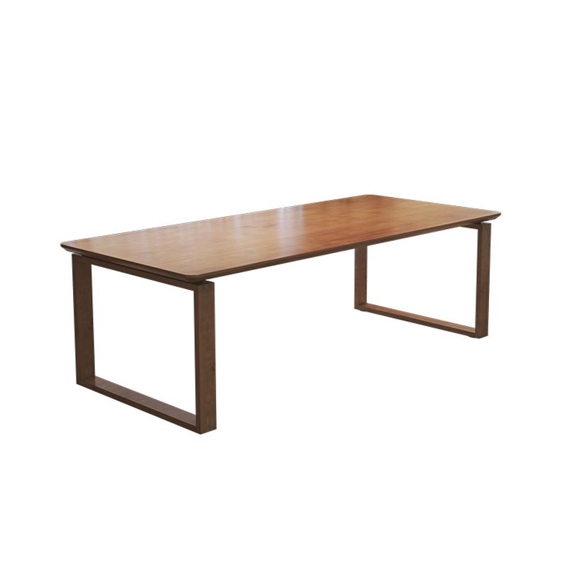 Rectangular Shaped Office Conference Tables Wood Writing Desk in Brown