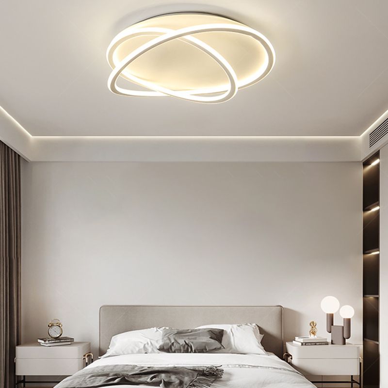 2 Lights Geometric Flush Mount Contemporary Metal Ceiling Light Fixture