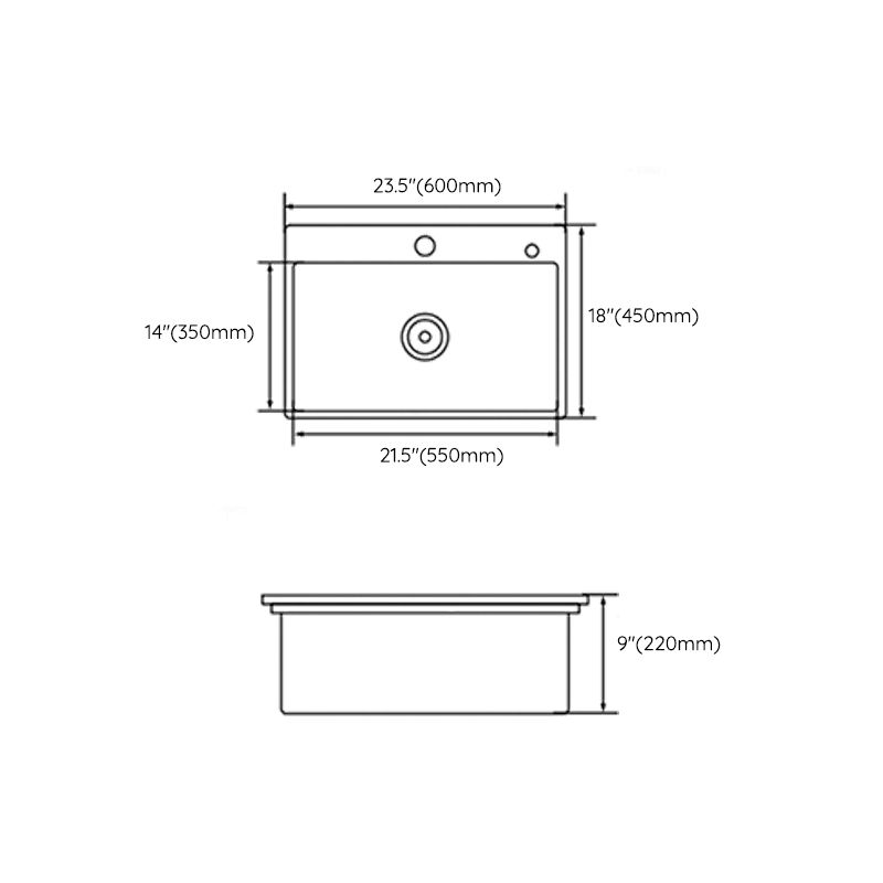 Contemporary Kitchen Sink Stainless Steel 2 Holes Drop-In Kitchen Sink