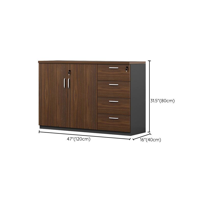 Modern File Cabinet Solid Wood Lateral File Cabinet with Storage Shelves