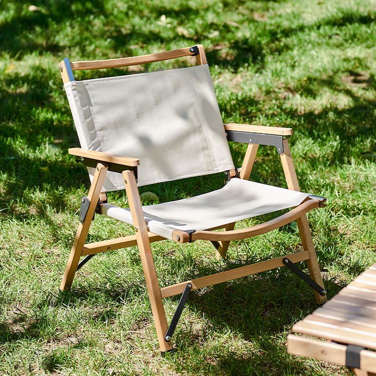 Contemporary Outdoor Chair Folding Brown Patio Dining Chair with Arm