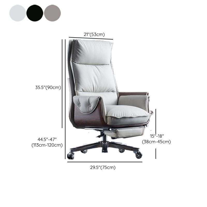 Modern Slide Office Chair Leather Armless Adjustable Seat Height Chair with Wheels