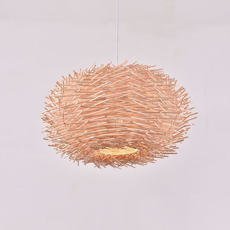 Bird's Nest Creative Creative Hanging Light Style Asian Stile Simplicità Bamboo Se in terapia con un filo sospeso da 39,3 "