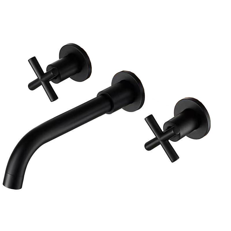 Modern 1 or 2-Handle Bathroom Sink Faucet Circular Wall Mounted Bathroom Faucet.