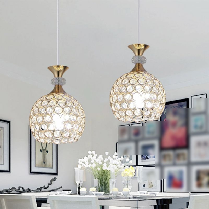 Postmodern Style Crystal Pendant Light Globe Hanging Pendant for Living Room