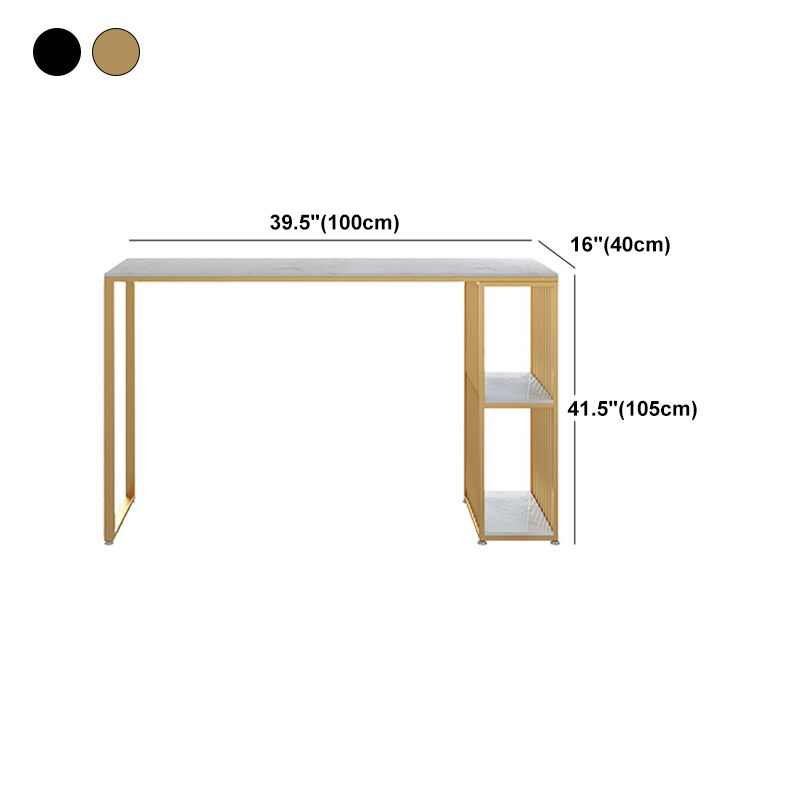 Stone Rectangle Bar Dining Table Contemporary Bar Table with Sled Base