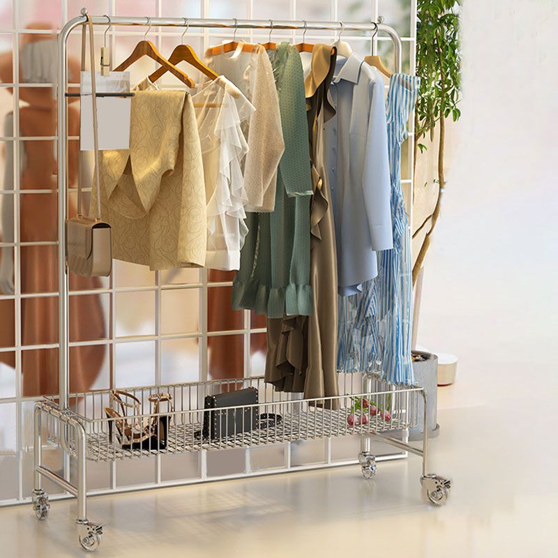 Industrial Coat Rack Metal Hanging Rail Storage Shelf Organizer Entryway Coat Hanger