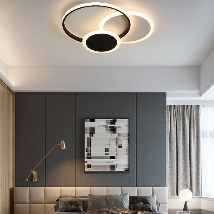 Circles Close to Ceiling Lighting Minimalist Style Metal LED Flush Mount Lighting