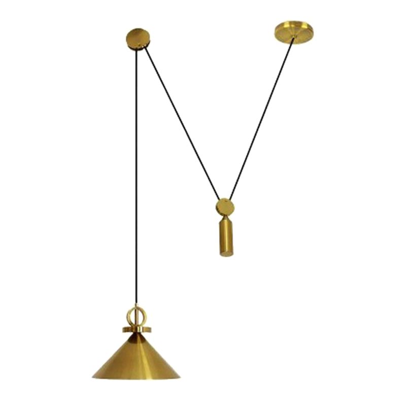 Metal Flared Suspension Pendant Light Modern Gold Down Lighting for Dinning Room