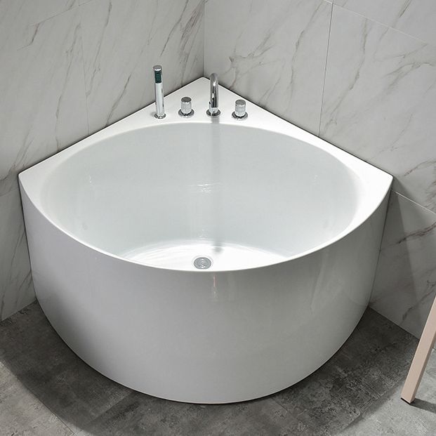 Back to Wall Bathtub Antique Finish Soaking Modern Corner Bath Tub