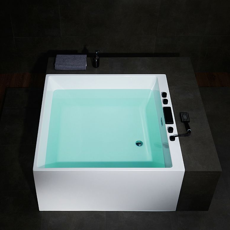 Modern Square Bath Stand Alone Acrylic Soaking White Bathtub