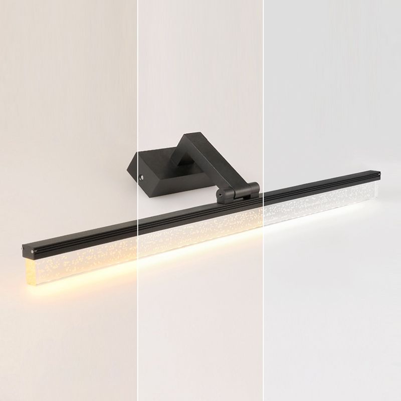 Metalen lineaire schaduw wandlicht modern 1 licht spiegel wand gemonteerd verlichting in zwart