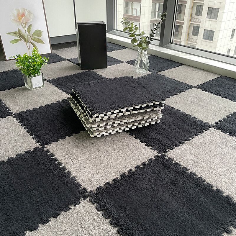 Dark Color Level Loop Carpet Tile Non-Skid Interlocking Bedroom Carpet Tiles