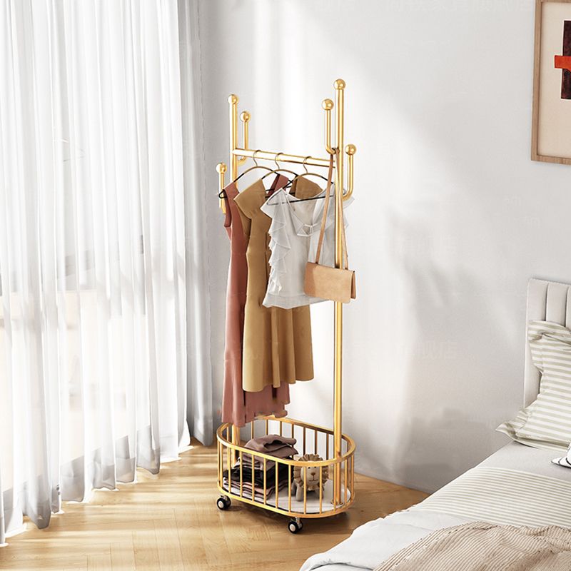 Contemporary Hall Stand Metal Shelving Hooks Included Free Standing Coat Rack