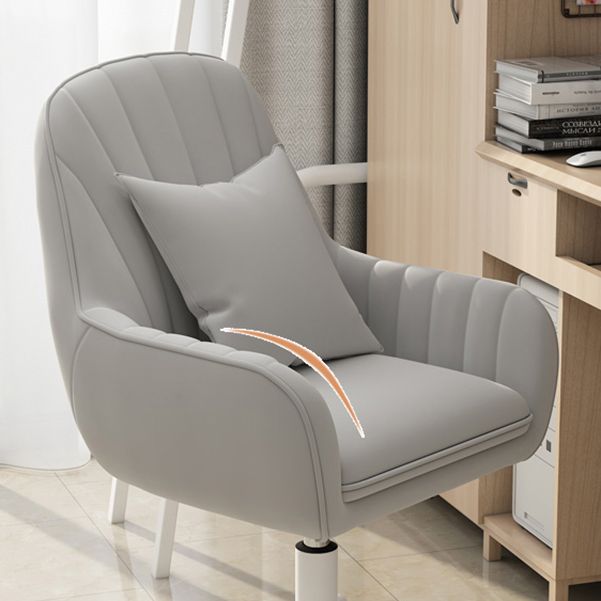 Mid Back Office Chair with Padded Arms Contemporary Task Chair with Nylon Frame