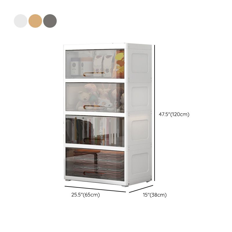 Modern Style Kids Closet Plastic Door Included Kid's Wardrobe for Home