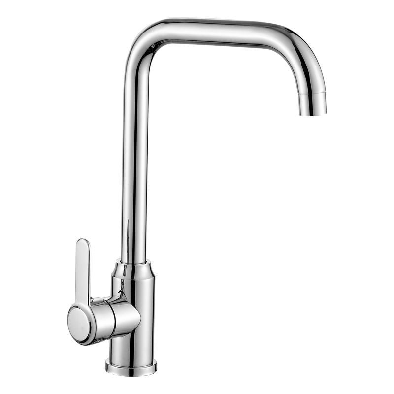 Modern Single Handle Kitchen Faucet 304 Stainless Steel Faucet in Chrome