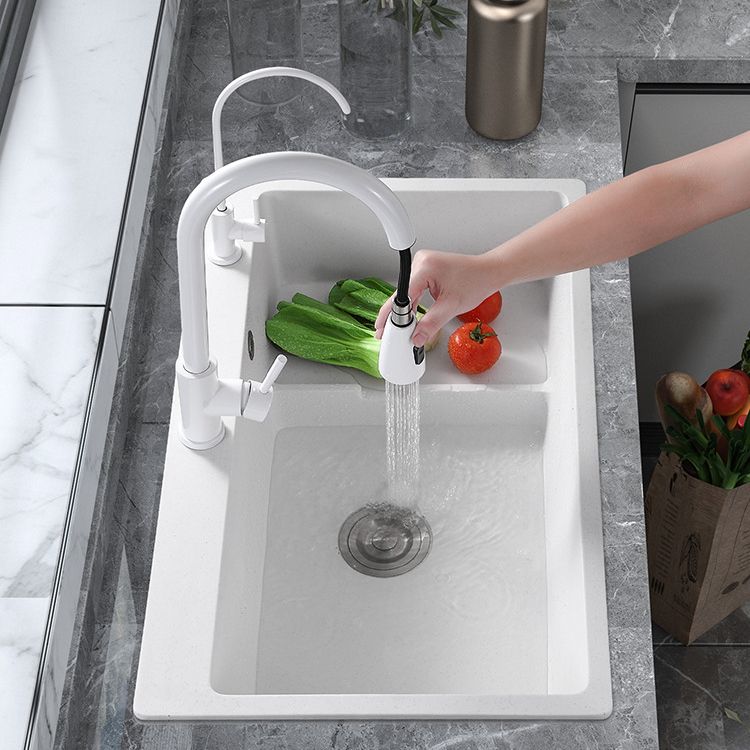 Modern Style Kitchen Sink Quartz Kitchen Sink with Basket Strainer